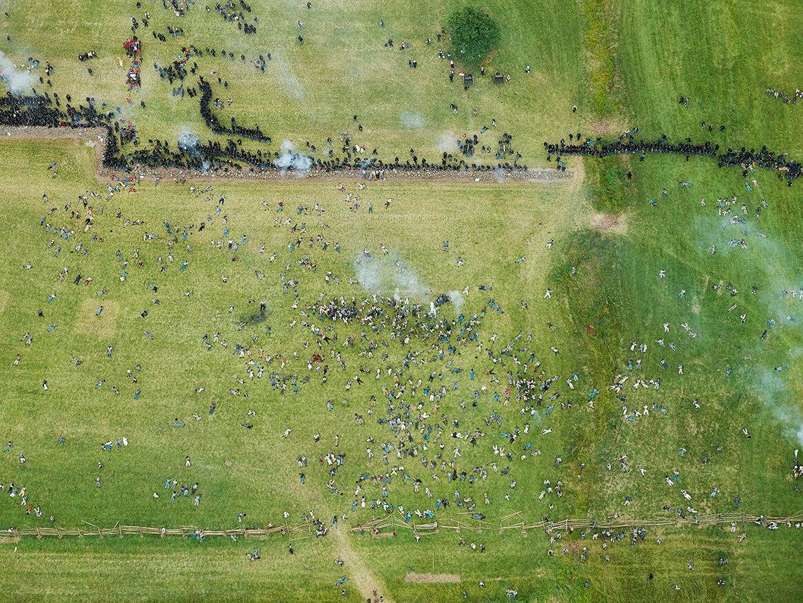 The re-enactment of Pickett's Charge, the decisive moment of the Battle of Gettysburg.
